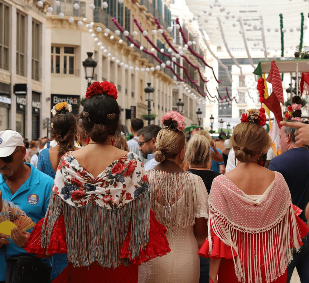 Women in traditional feria outfit